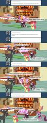 Size: 850x2200 | Tagged: safe, apple bloom, berry punch, berryshine, scootaloo, sweetie belle, ask terry, g4, anon e. moose, cutie mark crusaders, sweetie real, team marky getters, terry, tumblr