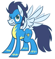 Size: 816x876 | Tagged: safe, artist:derkrazykraut, soarin', pegasus, pony, g4, male, simple background, solo, spread wings, stallion, transparent background, wings, wonderbolts uniform