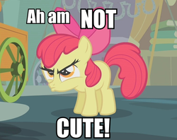 Size: 756x598 | Tagged: safe, apple bloom, g4, blatant lies, cute, image macro