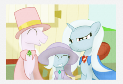 Size: 2241x1533 | Tagged: safe, artist:dazed-and-wandering, trixie, pony, unicorn, g4, filly, parent, trio