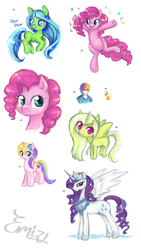 Size: 1066x1891 | Tagged: safe, artist:emizu, applejack, holly dash, pinkie pie, rainbow dash, rarity, oc, alicorn, human, g4, alicorn oc, alicornified, humanized, race swap, raricorn