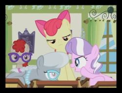 Size: 1052x810 | Tagged: safe, artist:drax99, screencap, apple bloom, diamond tiara, silver spoon, twist, g4, out of context