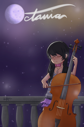 Size: 666x1000 | Tagged: safe, artist:inkintime, octavia melody, human, g4, cello, clothes, female, humanized, little octavia, musical instrument, practice, solo, younger