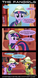 Size: 1024x2115 | Tagged: safe, artist:daringdashie, artist:innuendo88, daring do, rainbow dash, twilight sparkle, g4, spanish, translation