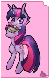 Size: 1656x2620 | Tagged: dead source, safe, artist:inkytophat, twilight sparkle, pony, unicorn, g4, adorkable, book, cute, dork, solo