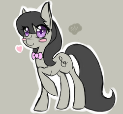 Size: 2860x2640 | Tagged: dead source, safe, artist:inkytophat, octavia melody, earth pony, pony, g4, blush sticker, blushing, female, raised hoof, solo