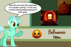 Size: 887x588 | Tagged: safe, lyra heartstrings, g4, chalkboard, gregory house, halloween, hugh laurie, human studies101 with lyra, jack-o-lantern, meme, red ring of death