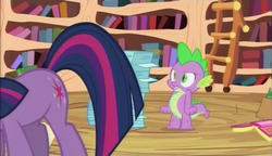 Size: 720x415 | Tagged: safe, screencap, spike, twilight sparkle, g4, season 3, the crystal empire