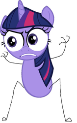 Size: 853x1356 | Tagged: safe, twilight sparkle, yeti, g4, the crystal empire, parody, skifree, special eyes