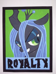 Size: 900x1200 | Tagged: safe, artist:iceroadlion, queen chrysalis, changeling, changeling queen, g4, female, painting, poster, royalty