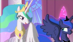 Size: 720x415 | Tagged: safe, screencap, princess celestia, princess luna, g4, my little pony: friendship is magic, season 3, the crystal empire