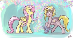 Size: 1710x900 | Tagged: safe, artist:coin-trip39, fluttershy, oc, g4