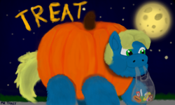 Size: 854x512 | Tagged: safe, artist:mr tiggly the wiggly walnut, fluffy pony, halloween