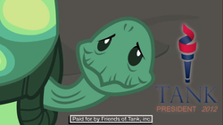 Size: 1366x768 | Tagged: safe, tank, tortoise, ponies: the anthology 2, g4, male, smiling, solo, text
