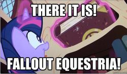 Size: 626x364 | Tagged: safe, edit, edited screencap, screencap, pony, fallout equestria, g4, season 3, the crystal empire, image macro, low angle, solo