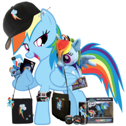 Size: 900x900 | Tagged: safe, rainbow dash, pegasus, pony, g4, female, irl, mare, merchandise, narcissism, photo, rainbowbag, simple background, solo, transparent background, vinyl collectible