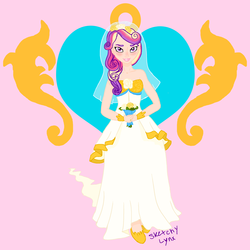 Size: 2720x2725 | Tagged: safe, artist:blacklynx-chan, princess cadance, human, g4, clothes, dress, female, flower, humanized, solo