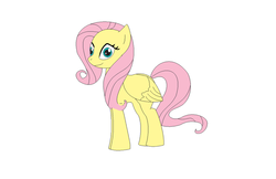 Size: 900x584 | Tagged: safe, artist:weaponlord206, fluttershy, pegasus, pony, g4, female, folded wings, mare, simple background, smiling, solo, white background, wings