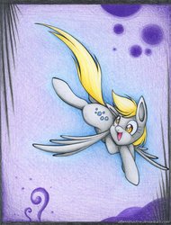 Size: 831x1095 | Tagged: safe, artist:albinoshadow, derpy hooves, pegasus, pony, g4, female, mare, solo, traditional art