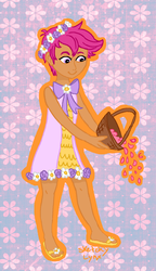 Size: 913x1587 | Tagged: safe, artist:blacklynx-chan, scootaloo, human, g4, dark skin, humanized