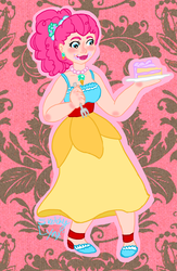 Size: 1679x2583 | Tagged: safe, artist:blacklynx-chan, pinkie pie, human, g4, cake, humanized