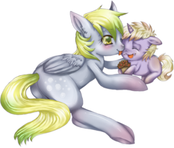 Size: 750x638 | Tagged: safe, artist:artistic-derp, derpy hooves, dinky hooves, pegasus, pony, unicorn, g4, female, filly, foal, horn, mare, simple background, transparent background