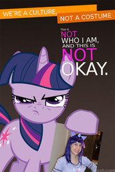 Size: 400x599 | Tagged: safe, twilight sparkle, human, pony, g4, cosplay, irl, irl human, photo, public service announcement