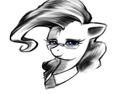 Size: 516x382 | Tagged: safe, artist:lachasseauxhiboux, mayor mare, pony, g4, bust, female, glasses, looking at you, monochrome, portrait, solo