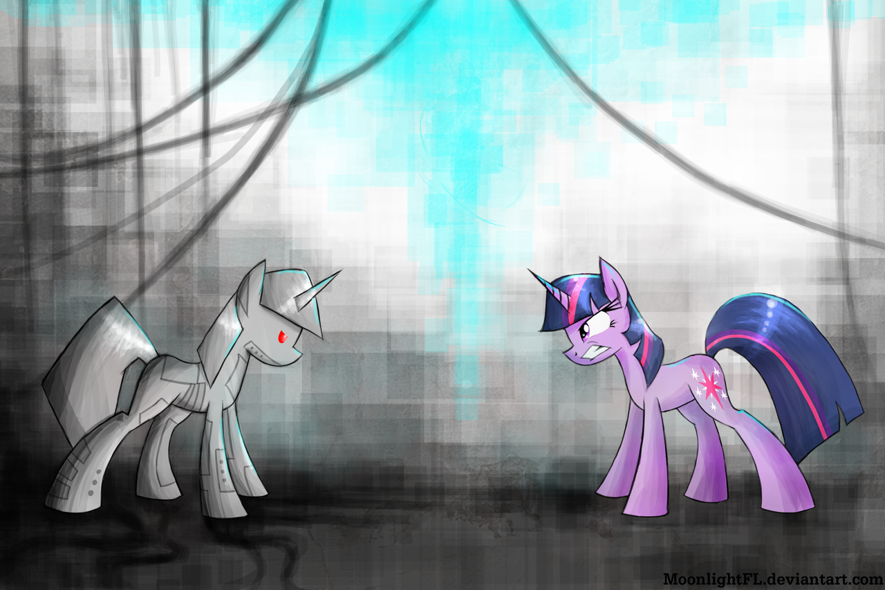 136949 - safe, artist:moonlightfl, twilight sparkle, robot, duality -  Derpibooru