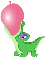 Size: 3171x4000 | Tagged: safe, artist:ryoki-fureaokibi, gummy, g4, balloon, chewing, eating, high res, simple background, transparent background, vector