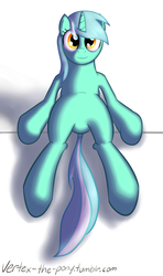 Size: 1024x1733 | Tagged: safe, artist:vertex-the-pony, lyra heartstrings, pony, g4, dock, female, looking at you, simple background, sitting, sitting lyra, smiling, solo