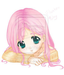 Size: 400x467 | Tagged: dead source, safe, artist:fishslapper, fluttershy, human, g4, deviantart watermark, female, humanized, obtrusive watermark, simple background, solo, watermark