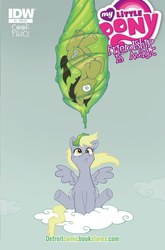 Size: 659x1000 | Tagged: safe, artist:katie cook, idw, official comic, derpy hooves, doctor whooves, time turner, earth pony, pegasus, pony, g4, cocoon, comic, cover, female, idw advertisement, male, mare, stallion