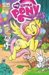 Size: 659x1000 | Tagged: safe, artist:andy price, idw, official comic, angel bunny, fluttershy, sweetie belle, pony, g4, official, angel is a bunny bastard, comic, cover, idw advertisement