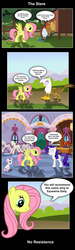 Size: 2052x6847 | Tagged: safe, artist:perfectblue97, fluttershy, gilda, rarity, sweetie belle, chicken, griffon, g4, comic, fourth wall, hypnosis, the stare