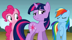 Size: 727x413 | Tagged: safe, pinkie pie, rainbow dash, twilight sparkle, g4