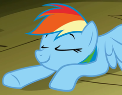 Size: 732x567 | Tagged: safe, screencap, rainbow dash, pegasus, pony, dragonshy, g4, my little pony: friendship is magic, season 1, cropped, eyes closed, female, mare, nodding, smirk