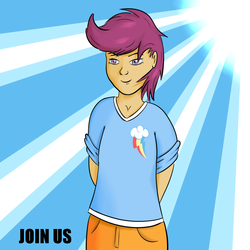 Size: 1000x1000 | Tagged: safe, artist:redesine, scootaloo, human, g4, humanized