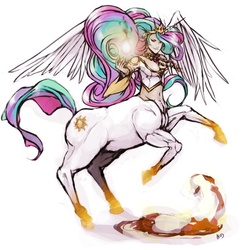 Size: 600x619 | Tagged: safe, artist:kinosaurus, princess celestia, centaur, taur, g4, belly button, centaurlestia