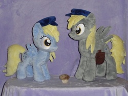 Size: 640x480 | Tagged: safe, artist:whitedove-creations, derpy hooves, g4, filly, irl, muffin, photo, plushie