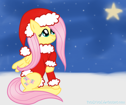 Size: 600x500 | Tagged: safe, artist:fatalnatal, fluttershy, pony, g4, christmas, female, solo