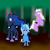 Size: 1620x1620 | Tagged: safe, artist:phallen1, princess luna, trixie, oc, oc:puck, alicorn, donkey, earth pony, pony, g4, a midsummer night's dream, donkeycorn, donkified, female, floating heart, heart, heart eyes, implied transformation, male, mare, species swap, stallion, sweat, sweatdrops, william shakespeare