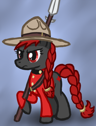 Size: 692x900 | Tagged: safe, artist:arrkhal, oc, oc only, earth pony, pony, canada, mountie, nation ponies, royal canadian mounted police