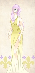 Size: 481x987 | Tagged: safe, artist:sulalu, fleur-de-lis, human, g4, clothes, dress, female, humanized, skinny, solo, thin