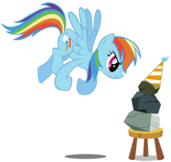 Size: 4000x3792 | Tagged: safe, artist:stinkehund, rainbow dash, rocky, g4, party of one, high res, simple background, transparent background, vector