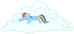 Size: 4000x1861 | Tagged: safe, artist:stinkehund, rainbow dash, g4, cloud, simple background, sleeping, transparent background, vector