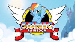 Size: 1366x768 | Tagged: artist needed, source needed, safe, rainbow dash, ponies: the anthology 2, g4, crossover, parody, sonic the hedgehog (series)