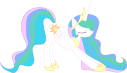 Size: 1684x961 | Tagged: safe, artist:mcsadat, artist:pinkiemina, princess celestia, pony, g4, :o, cute, cutelestia, eyes closed, female, solo, stretching