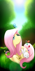 Size: 900x1830 | Tagged: safe, artist:ares0silvers, angel bunny, fluttershy, g4