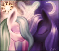 Size: 500x429 | Tagged: safe, artist:macalaniaa, princess celestia, princess luna, alicorn, pony, g4